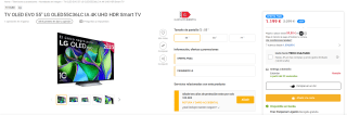 TV OLED EVO 55'' LG OLED55C36LC IA 4K UHD por 1.199€