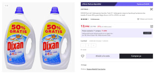 DIXAN Pack de 2 detergentes líquidos Total 4+1 detergente máquina líquido gel quitamanchas botella 55 dosis por 13.99€ (Cuenta Nueva 7€)