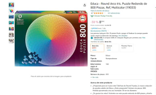 Puzzle redondo marca Educa Round Arco Iris de 800 piezas por 8€