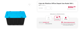 Caja de Plástico Office Depot Uso Rudo 100L por $199