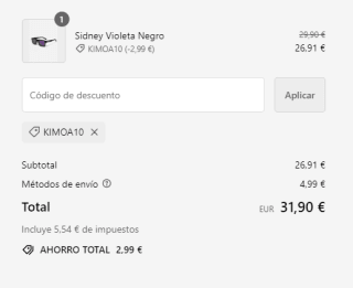 Gafas de sol Icónicas Sidney Violet Black por 26,91€