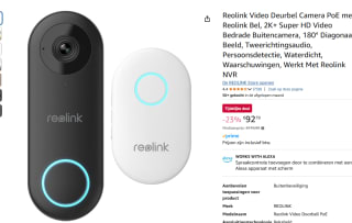 Reolink Video Doorbell PoE-versie + chime bedraad voor €92,79 bij Amazon