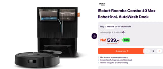 iRobot Roomba Combo 10 Max + AutoWash Dock - Robotstofzuiger en Dweilrobot voor €599 bij Ibood