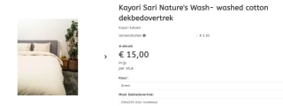 Dekbedovertrek Sari Nature's Wash- washed cotton 240x220 voor €15 bij Megabed