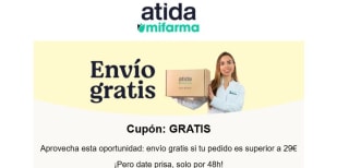 Envío gratis con compra mínima de 29€ desde Atida