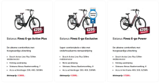 € 200,- cashback op geselecteerde Batavus Finez e-bikes