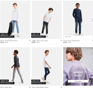 Skinny jeans voor jongens aan €20 bij Shoeby