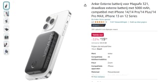 Anker 321 externe batterij Magsafe 5.000mAh voor €19,99 bij Amazon