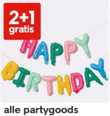 2+1 gratis op feestartikelen bij Hema