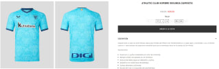 Camiseta segunda equipación Athletic Club 23/24 por 25,50€ y jersey por solo 10€