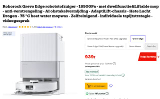 Roborock Qrevo Edge robotstofzuiger - 18500Pa - met dweilfunctie voor €939 bij Bol