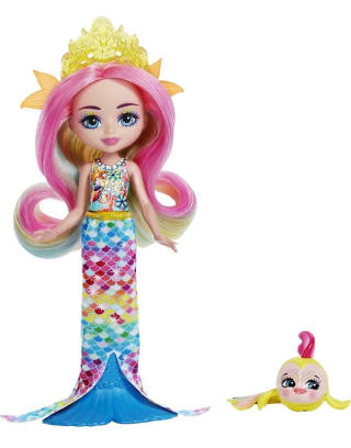 Royal Enchantimals Ocean Kingdom Muñeca Rainey Rainbow Fish con mascota pez arcoíris por 6,34€.
