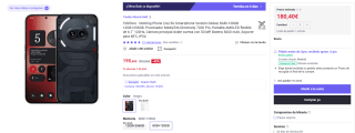 Nothing Phone (2a) 5G de 8GB/128GB por 180,40€