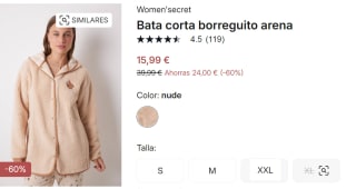 Bata corta de borreguito arena para Mujer por 15.99€