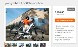 Upway e-bike € 300 Waardebon voor €100 +1.000 ING punten