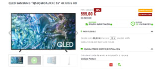 TV Samsung TQ55Q60DAUXXC 55" QLED UltraHD 4K HDR10+ Tizen por 555€