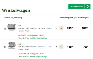 Exit Black Edition Trampolines vanaf €79 bij Welkoop