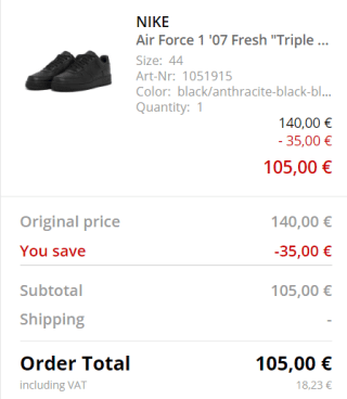 Nike Air Force 1 '07 voor €105 dmv code bij Solebox