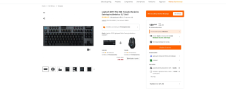Teclado Logitech G915 TKL RGB Mecánico Gaming Inalámbrico GL Táctil Batería 40H por 139€