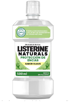 Pack 3 Listerine NATURALS - Enjuague Bucal, Proteccion de las Encías, Sabor Suave , 500 ml por 11.12€