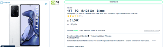Smartphone 6,67" Xiaomi 11T à 150€