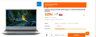 Portátil Medion Akoya E14301 por 229€