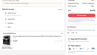 Cafetera Cecotec Express Manual Power Espresso 20 850W Presión 20 Bares Depósito de 1,6L Brazo Doble Salida Vaporizador por solo