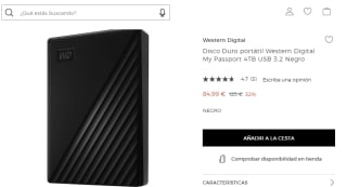 Disco Duro portátil Western Digital My Passport 4TB USB 3.2 por 84.99€