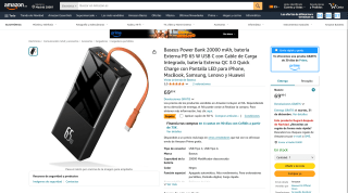 Power Bank Baseus 20000 mAh por 34,99€