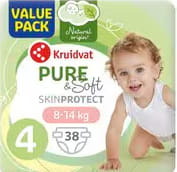 1+1 gratis op Kruidvat Pure & Soft luiers