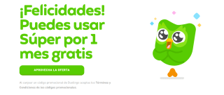 Gratis 1 mes de Super Duolingo