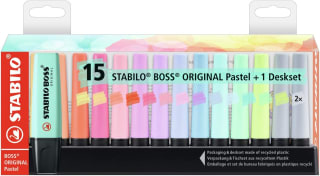 15 Rotuladores Stabilo Boss fluorescente pastel deskset por 12,95€