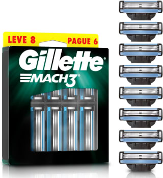 Refil de Barbeador Gillette Mach3 (Leve 8 Pague 6) - R$ 44,09