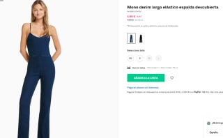 Mono denim largo elástico espalda descubierta por 5,99€
