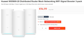 Huawei Mesh WiFi WS5800-20 - Mesh Wifi - Wit - 3 pack voor €94,99 bij Ochama