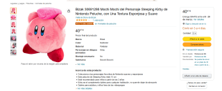 Peluche 36cm oficial de Kirby con corazón por 40,97€