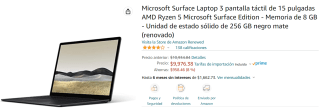 Surface Laptop 3 Renovada a $9,976 en Amazon