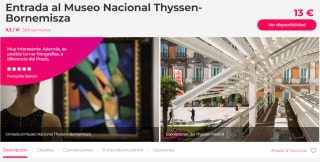 Entrada al Museo Nacional Thyssen-Bornemisza desde 10€