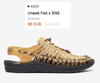 Zapatillas KEEN Uneek Flat x SNS por 48€