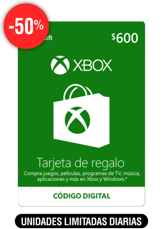 Tarjeta de Regalo Xbox de $600 a $300 en Claners