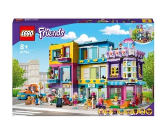 Edificio de la Calle Principal, Casa de Muñecas Modulable con frutería, peluquería y 7 Mini Figuras, Set Construcción de HeartLake City, LEGO Friends por 71,95€.