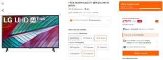 TV 75" LG 75UR781C0LK LED UltraHD 4K HDR10 por 679€