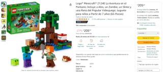 Lego Minecraft La Aventura en el Pantano por $205 en Amazon