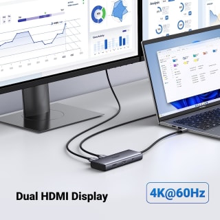UGREEN USB C Dockingstation Dubbel scherm 6 IN 1 USB C Hub met dubbele HDMI voor €33,59 bij Amazon NL