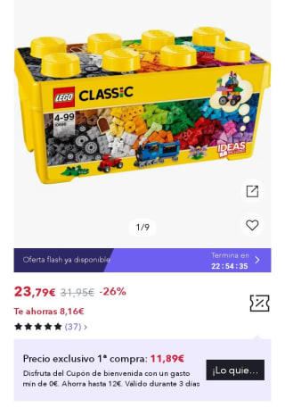 Lego Classic Bricks Creativo Mediano por 11,89€.
