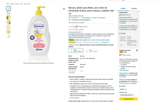 3 Nenuco Jabón para Baño con Leche de Almendras Dulces para Cuerpo y Cabello 650ml en total 1950ml por solo 5,95€
