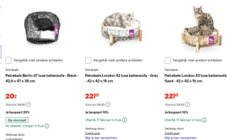 Diverse Petrebels super-de-luxe kattenmanden vanaf €20 bij Bol