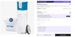 BRITA - Botella Filtrante de Agua Vital, 3 Filtros MAXTRA+ y 1 Filtro MicroDisc de Regalo por 7.39€