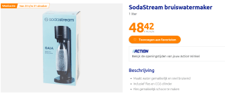 SodaStream bruiswatermaker 1 liter voor €48,42 bij de Action