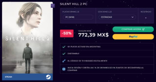 Silent Hill 2 PC por $772 en CDKey